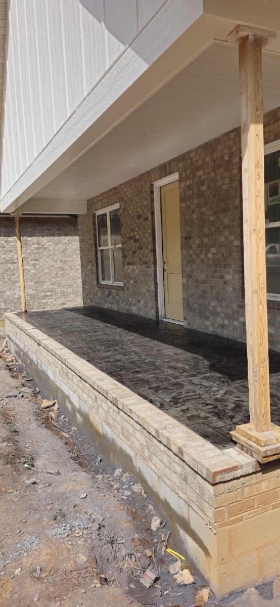 A stamped concrete porch finished by T. Archer Concrete