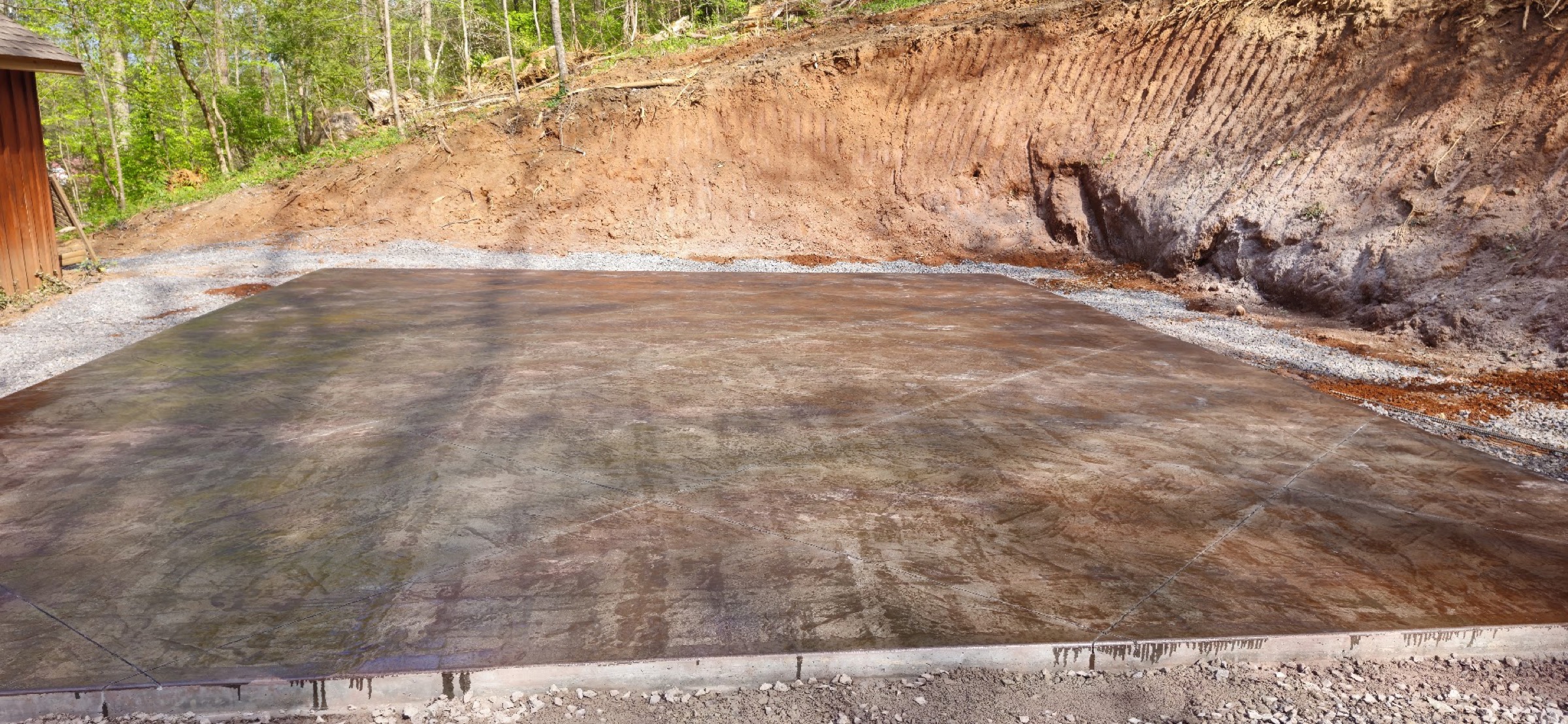 Ground graded and shaped ready for a concrete pour in East Tennessee