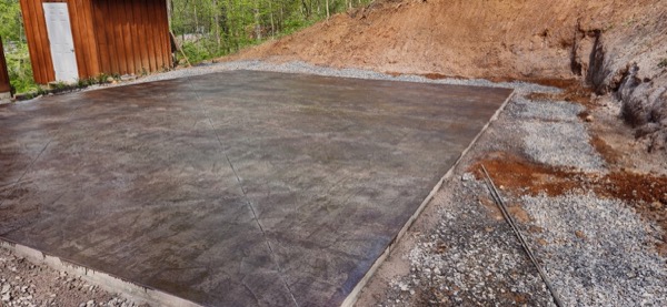 Decorative stamped concrete with a rich stained finish