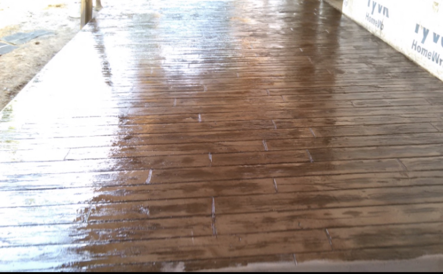 Stamped and stained decorative concrete poured by T. Archer Concrete